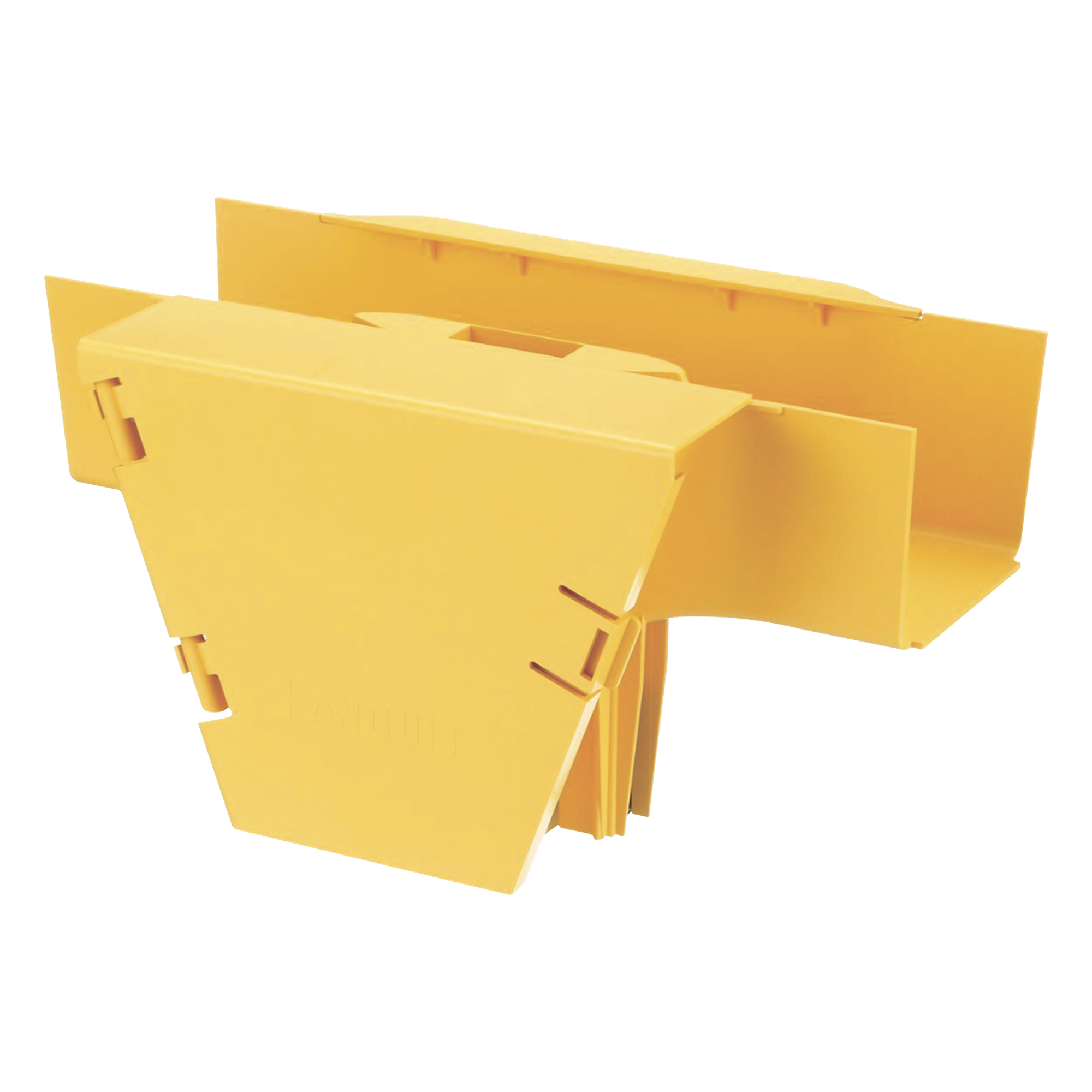 Accesorio en T con Conexión Horizontal y Bajada Vertical a 90º, Para Canaletas FiberRunner™ 4x4, Color Amarillo — PANDUIT · SKU FRVT4X4LYL