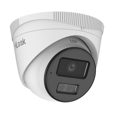 [Dual Light] Turret IP 4 Megapixel / Lente 2.8 mm / 20 mts IR + 20 mts Luz Blanca / Micrófono Integrado / ACUSENSE Lite / Exterior IP67 / PoE / dWDR / H.265+ / ONVIF