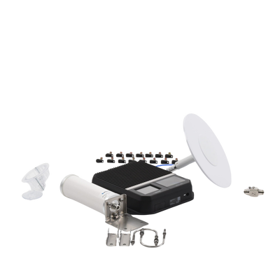 Kit Amplificador Office 200 para 2G, 3G y 4G / Mejora llamadas convencionales y VoLTE / Amplifica señal de TELCEL, AT&T y MOVISTAR / Cubre hasta 400 m² con una antena y hasta 1600 m² con 4 antenas.