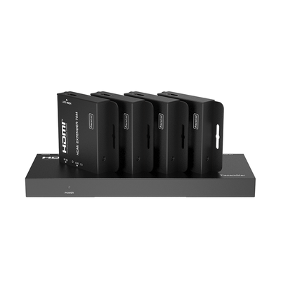 Splitter HDMI 1x4 | Extensor HDMI | 4K@30Hz 40m | 1080p@60Hz 70m | Función PoC | 4:4:4 