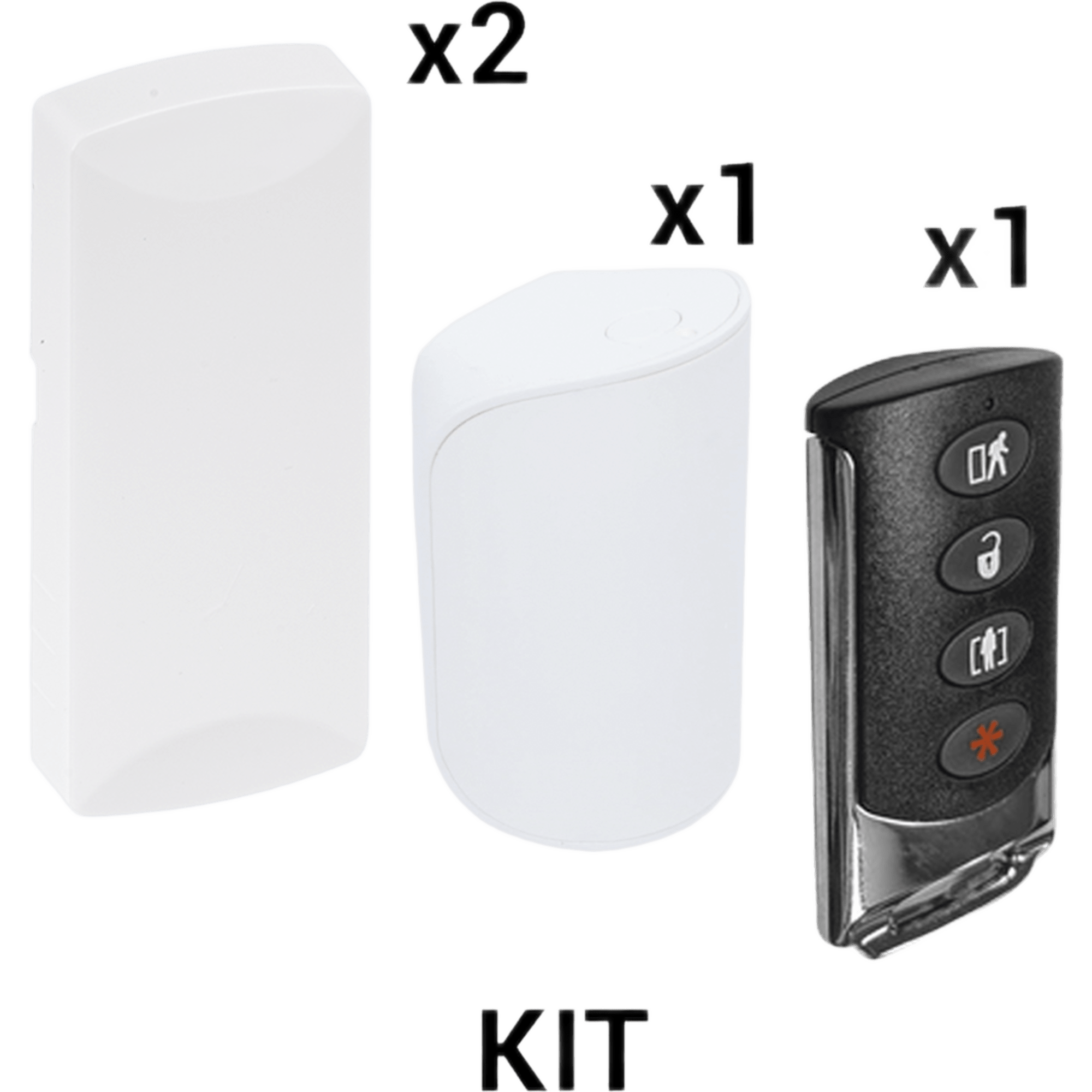 KIT Básico Sensores Inalámbricos - Incluye 2 Contactos Magnéticos, 1 PIR y 1 Llavero - Compatibles con Paneles DSC 433 MHz — SFIRE · SKU KIT-RF-SFIRE-DSC-2