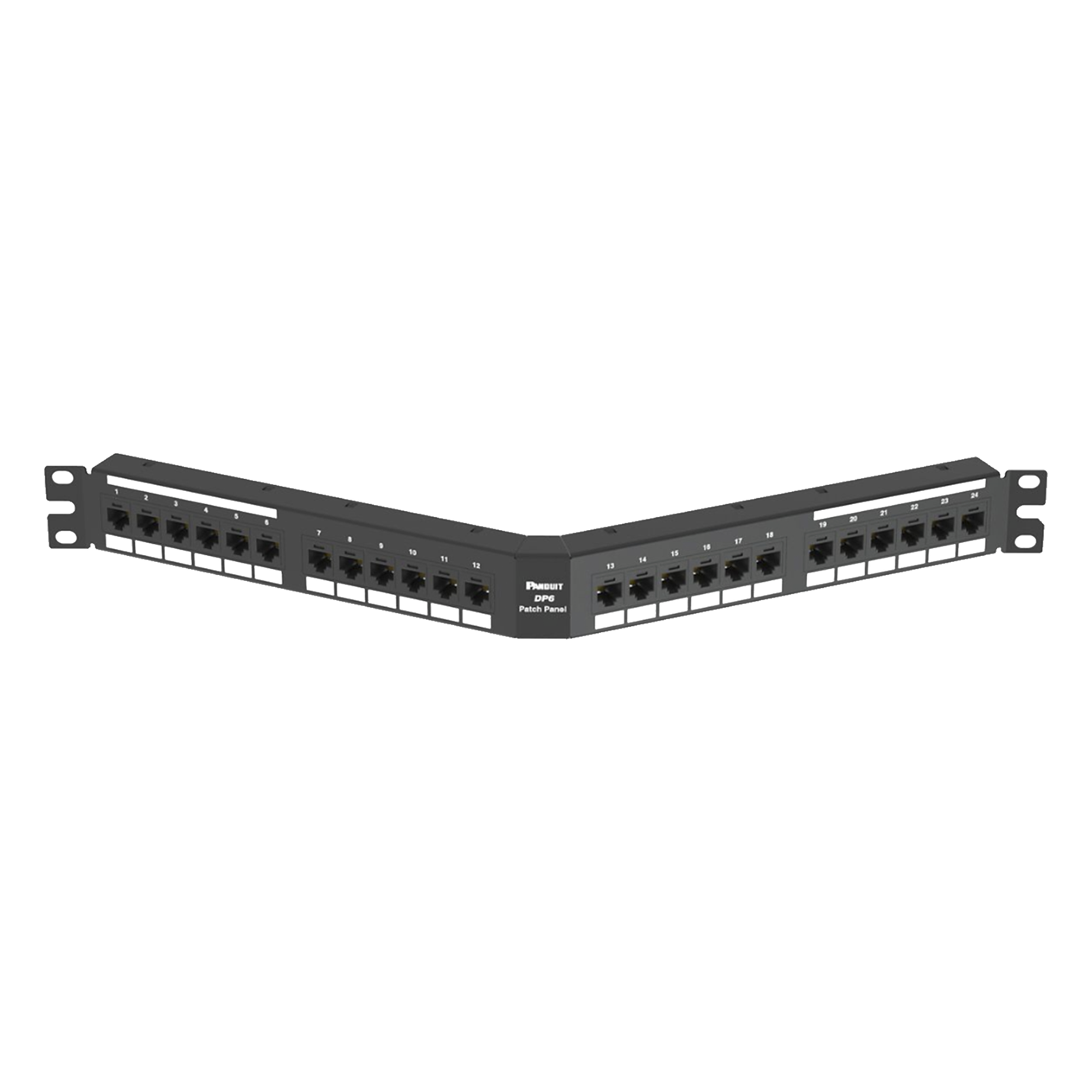 Panel de Parcheo de Impacto (110), Angulado, Categoría 6A, de 24 Puertos, 1UR — PANDUIT · SKU DPA246X88TGY
