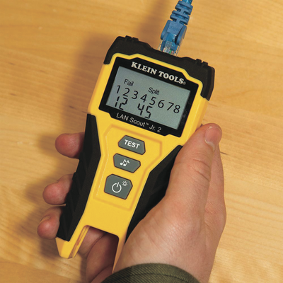 Tester de Cable LAN Scout™ Jr. 2/ Para: Prueba aprobada/ Error de Cableado/ Falla de Circuito Abierto o Cortocircuito/ Par Dividido/ Blindaje.