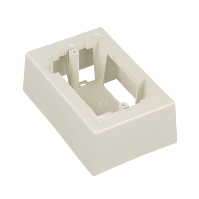 Caja de Pared Superficial, Uso Universal con Placas de Pared, Con Cinta Adhesiva, Color Blanco Mate