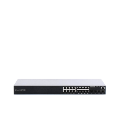 Switch Gigabit PoE+ Administrable / 16 puertos 10/100/1000 Mbps + 4 Puertos SFP Uplink / Hasta 240W / Compatible con GWN Cloud.