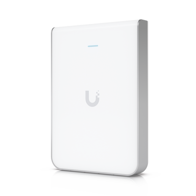 Access Point UniFi U6 In Wall/Montaje p/pared, WIFI 6 2.4 Y 5 Ghz, hasta 5.3 Gbps, 1 pto PoE In, 4 ptos secundarios (1 PoE Out)