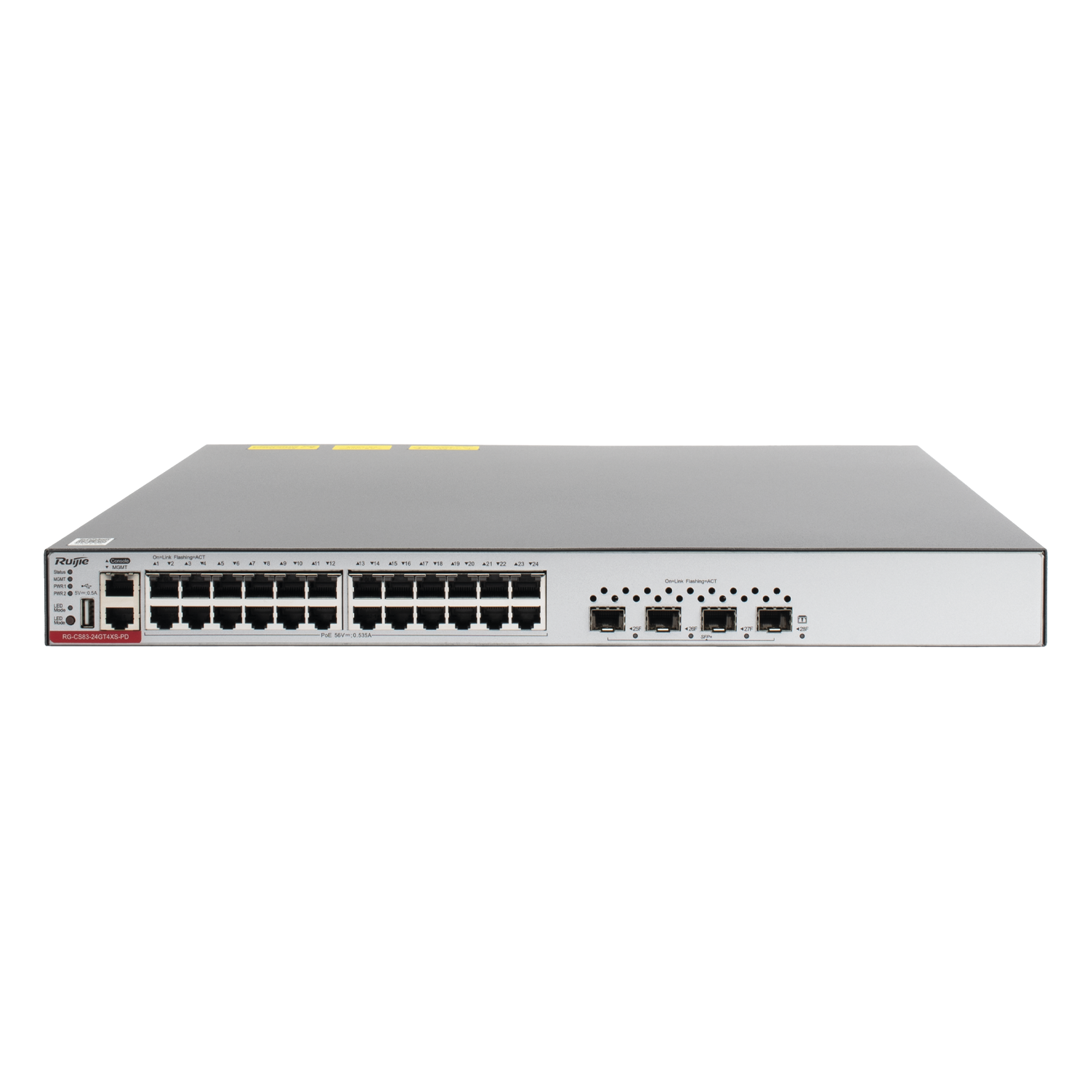 RG-CS83-24GT4XS-PD SWITCH L3 24 PTOS POE+ Y 4 SFP+ MAX 750W — RUIJIE · SKU RG-CS83-24GT4XS-PD