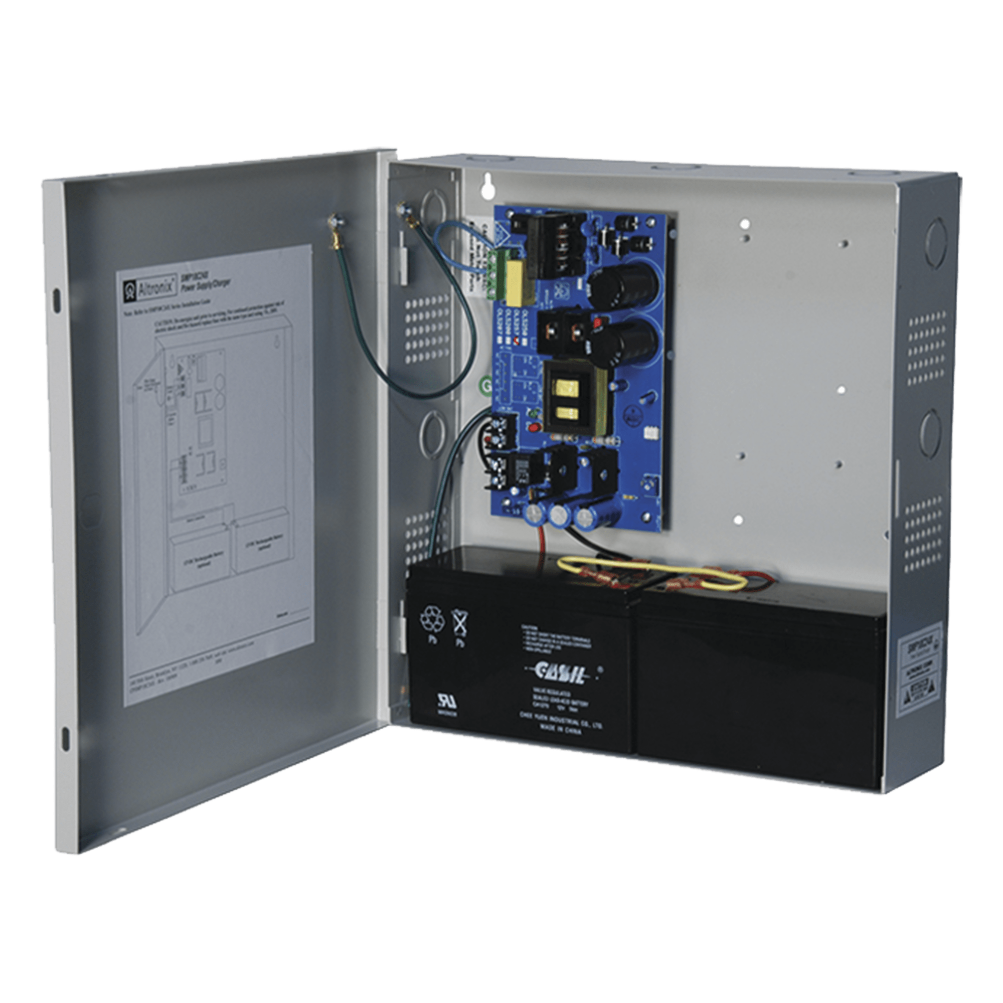 Fuente de Poder ALTRONIX de 24 Vcc @ 10 Amper / 1 salida / Ideal para aplicaciones de Control Acceso/Intrusión / CCTV / Con voltaje de entrada de 115 Vca / Con capacidad de baterías de respaldo / Requieren baterías · SKU SMP10C24X