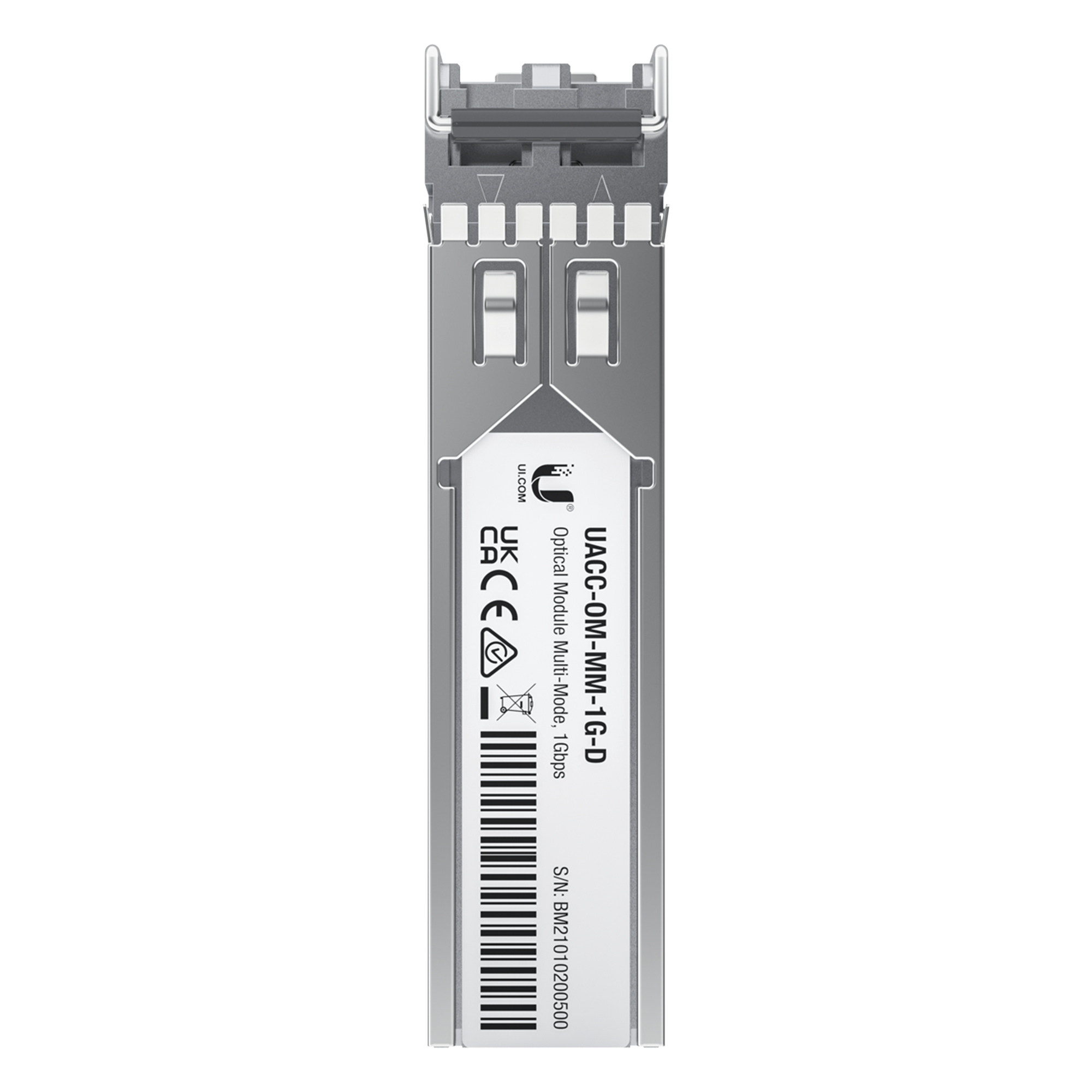 UFiber Módulo SFP, transceptor MiniGibic MultiModo 1 Gbps, distancia 550m, conectores LC, paquete de 2 piezas — UBIQUITI · SKU UACC-OM-MM-1G-D-2