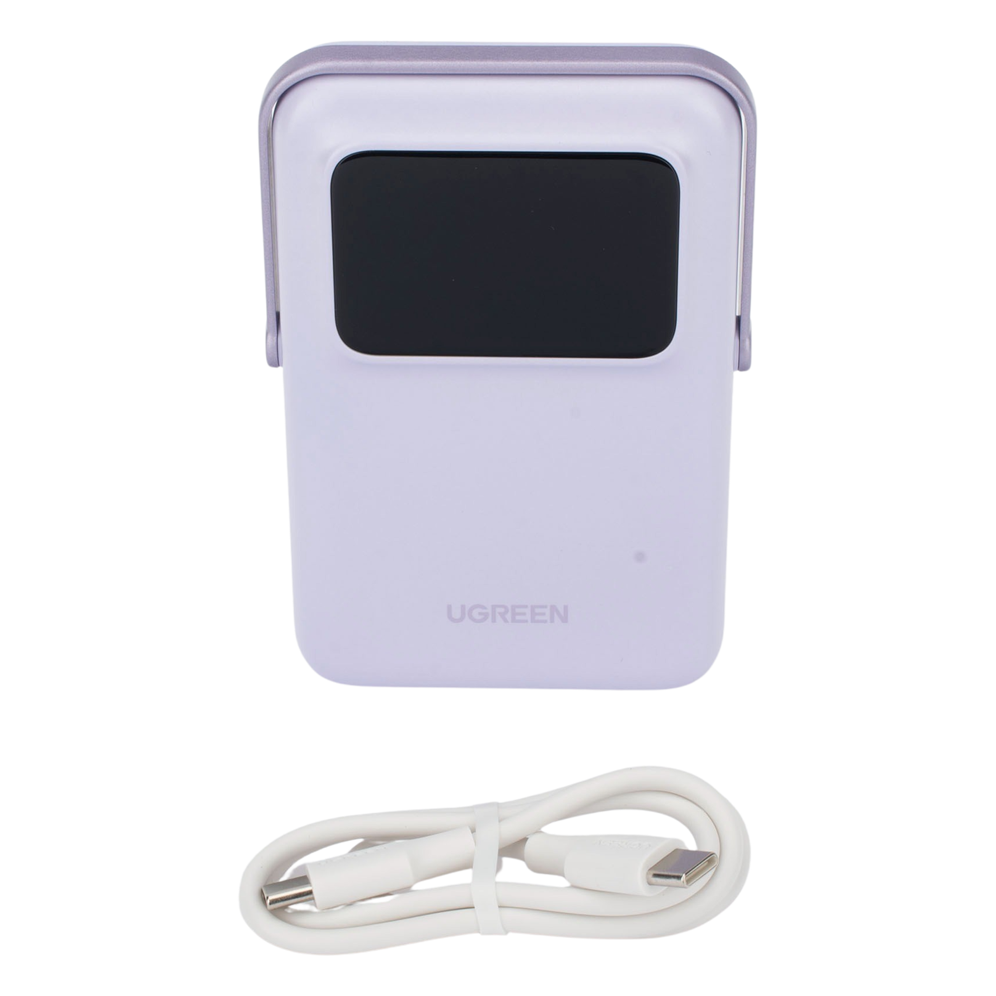 Power Bank Serie UNO Inalambrico | 10000mAh | 7.5W/20W | Con Emojis de Estado | Carga Rápida USB-C Bidireccional | Pantalla TFT Inteligente | Con Holder | Color Purple.