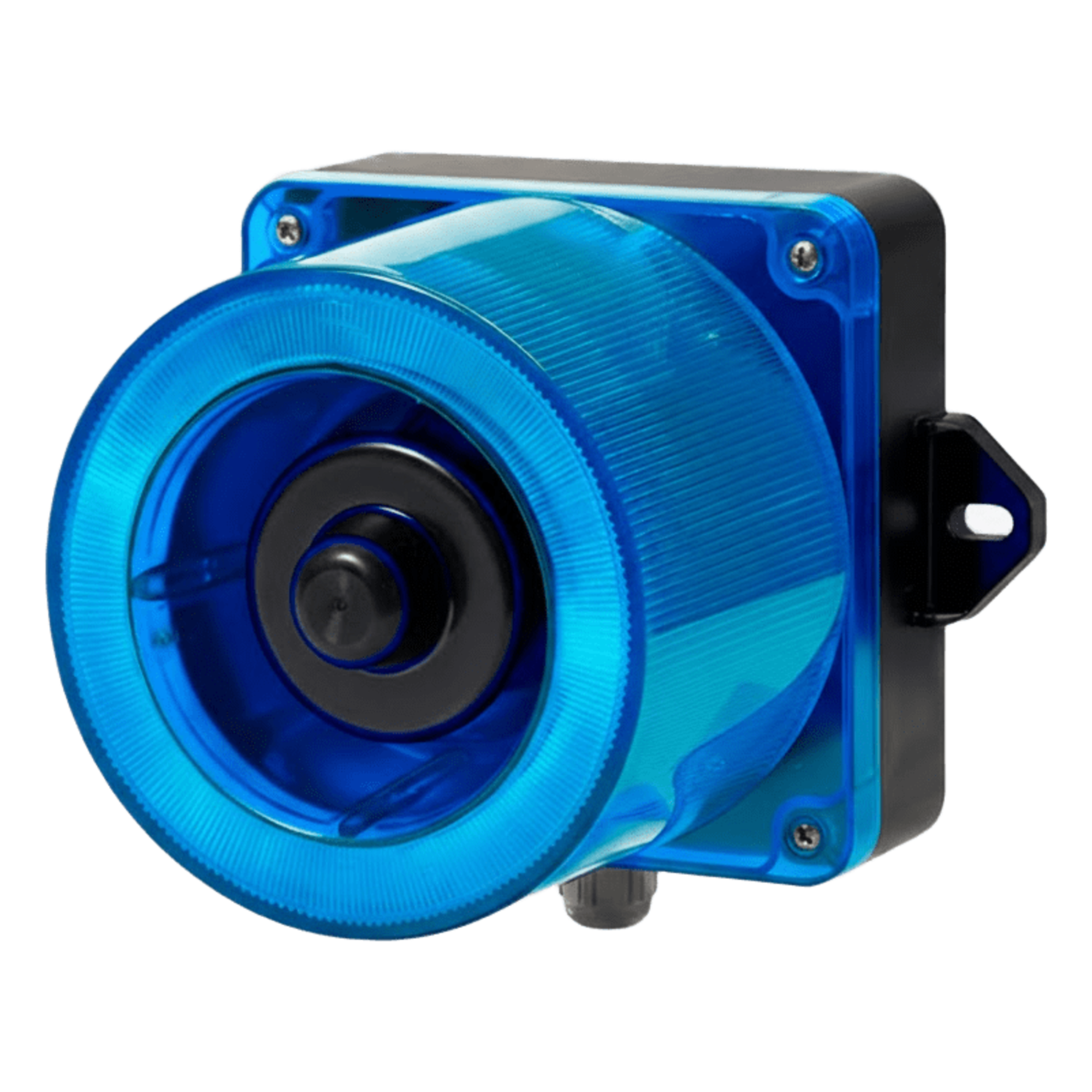Combinacion de baliza LED color Azul y sirena electrónica de 31 tonos resistente a la intemperie de volumen máx. 123 dB a 110-220 VCA — QLIGHT · SKU QWCD50-110220-B-LC