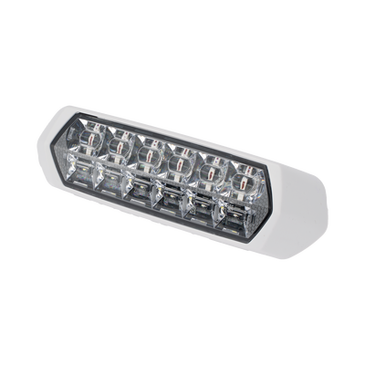 Luz de Advertencia de 12 LED, Top Rojo 6 LED , Bottom Blanco 6 LED, Lente Transparente, SAE