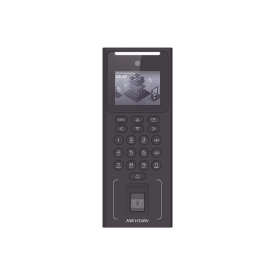 Terminal Facial Min Moe WiFi con Batería de Respaldo / Administrable por Smartphone o Nube / Acceso y Asistencia / 500 Rostros y Lector de Tarjetas PROX EM / 3,000 Huellas / 3,000 Tarjetas — HIKVISION · SKU DS-K1T321EFWX-B/S