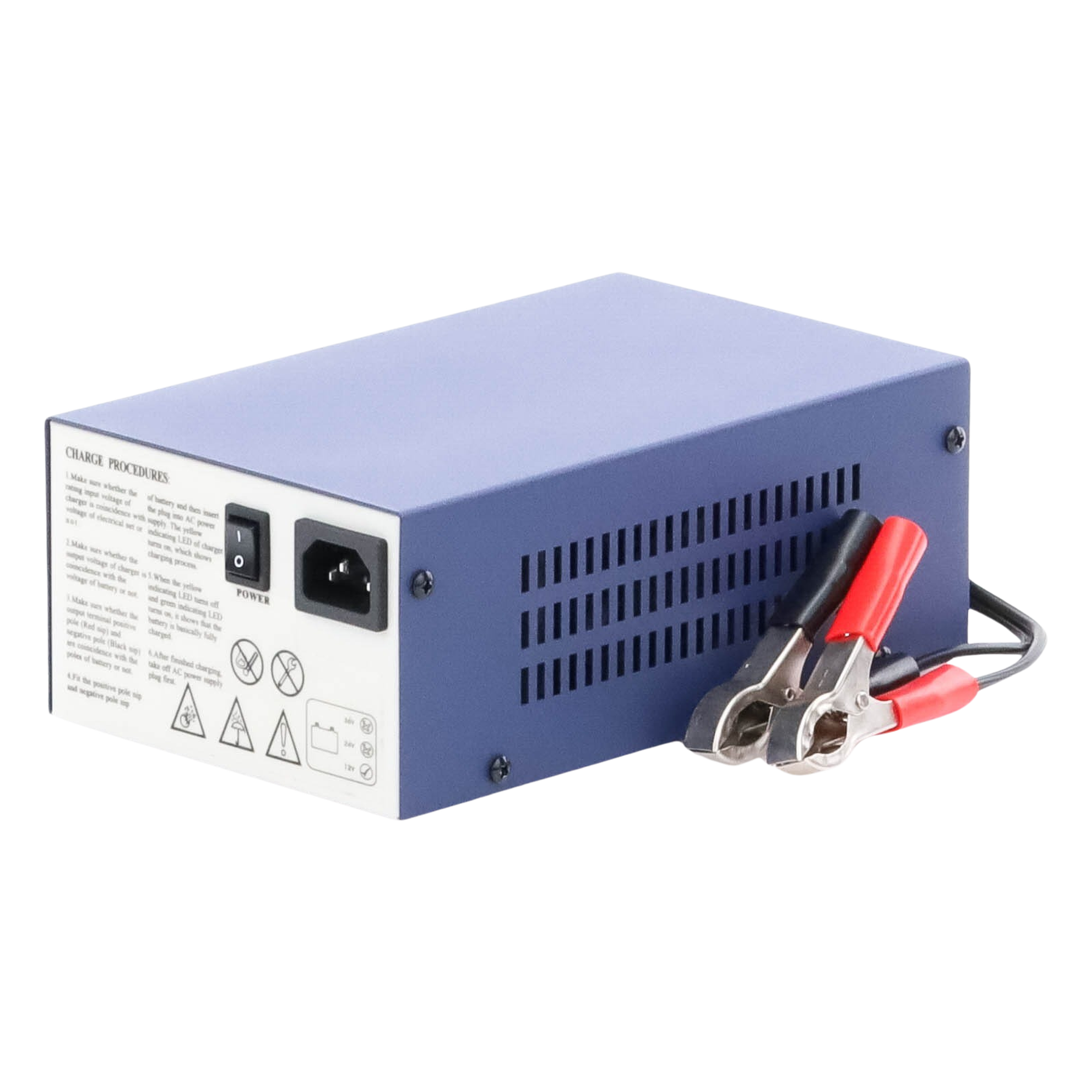 Cargador de Baterías SLA/VRLA / 12 V / 40 a 120 Ah / Entrada Universal 100-240 V AC / Tecnología Switching Sin Transformador / Carga Rápida con Flotación Automática
