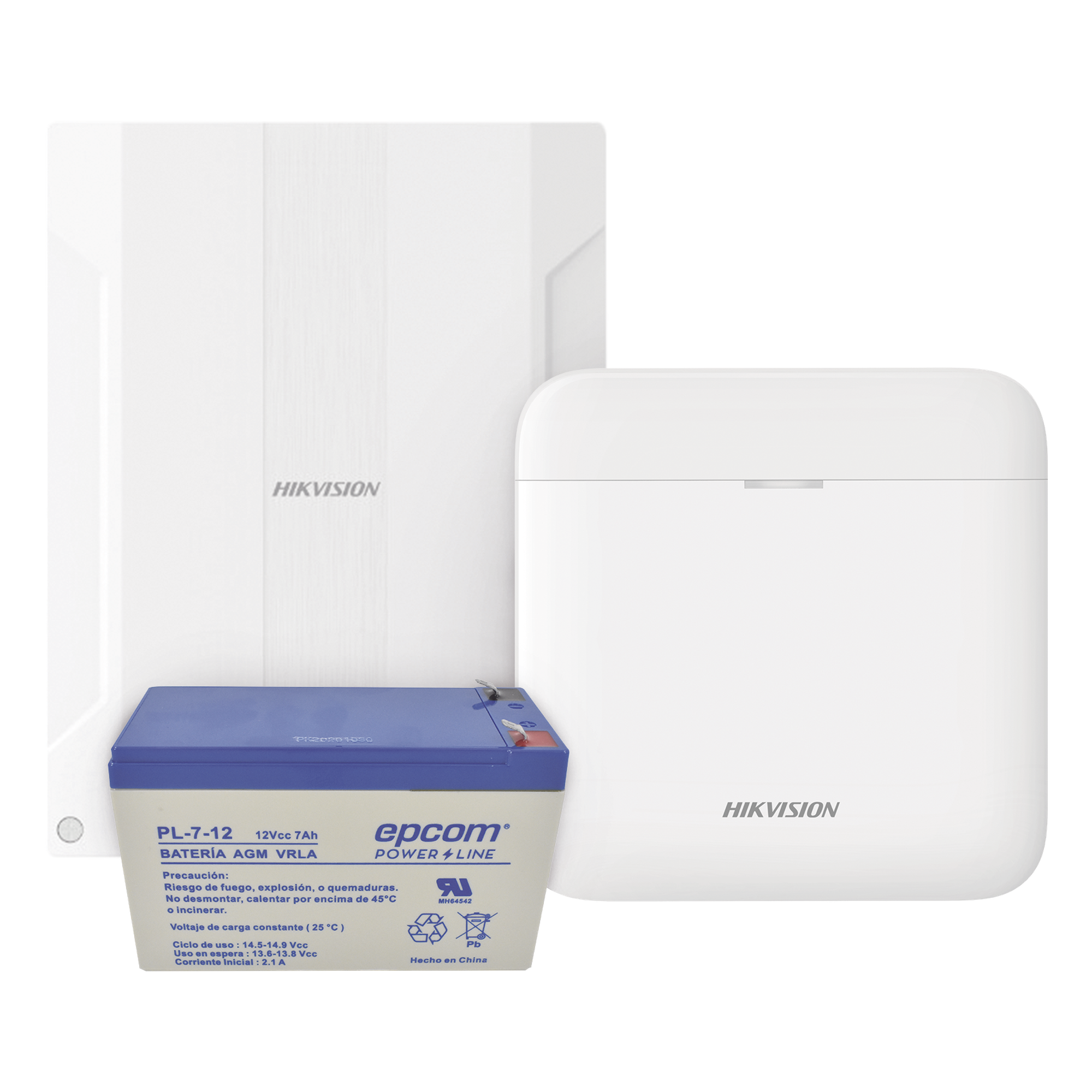 (AXPRO) KIT  de alarma AX PRO conversión de zonas cableadas a inalámbricas / Incluye: 1 Hub con Batería de respaldo/ 1 Expansor de 16 zonas cableadas / 1 Batería de respaldo 12Vcc a 7 Amp/ Compatible con Hik-Connect P2P  — HIKVISION · SKU DS-PWA48K/EXP