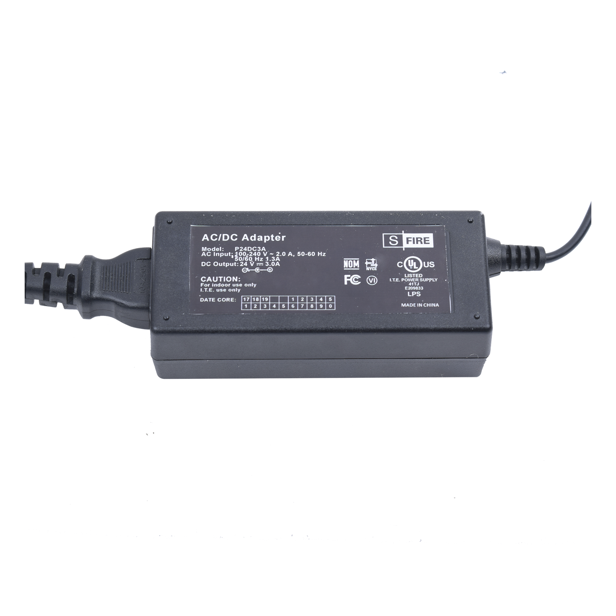 Fuente de poder de 24 Vcc Regulado @ 3A / UL / Voltaje de Entrada de 100-240 Vca