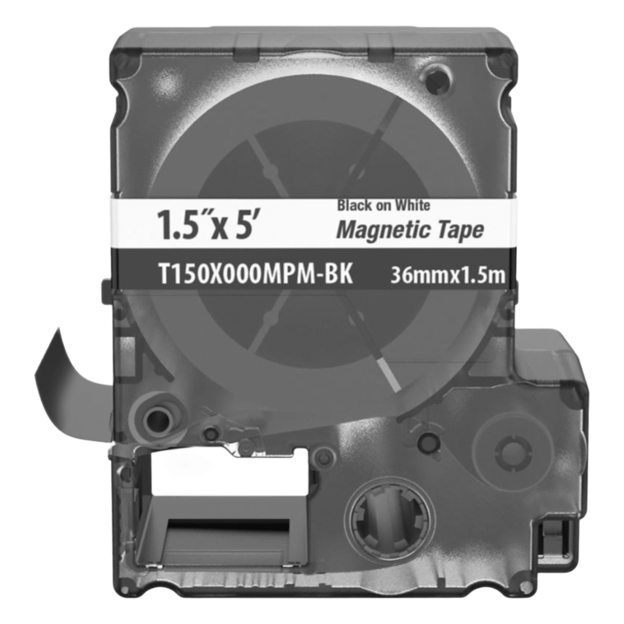 Casete de Etiquetas Magnéticas de Cinta Continua, Color Blanco Sobre Negro, Uso Interior, 36 mm (1.42 pulgadas) de Ancho x 1.5 Metros (4.92 pies) de Largo — PANDUIT · SKU T150X000MPM-BK