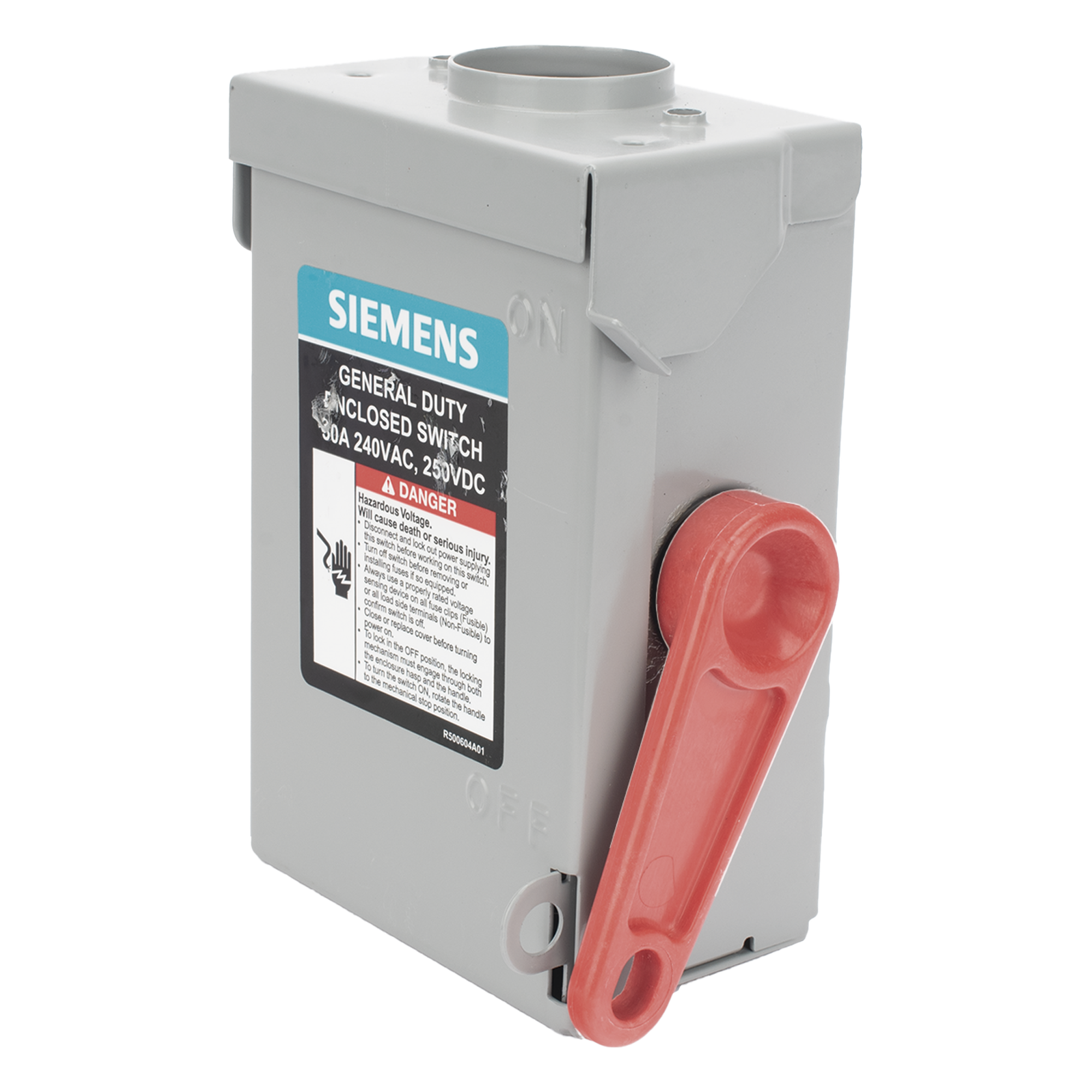 Interruptor de Seguridad GNF221RA, 240Vca, 2 polos, 30 Amp, sin portafusibles, Nema 3R. — SIEMENS · SKU GNF221RA