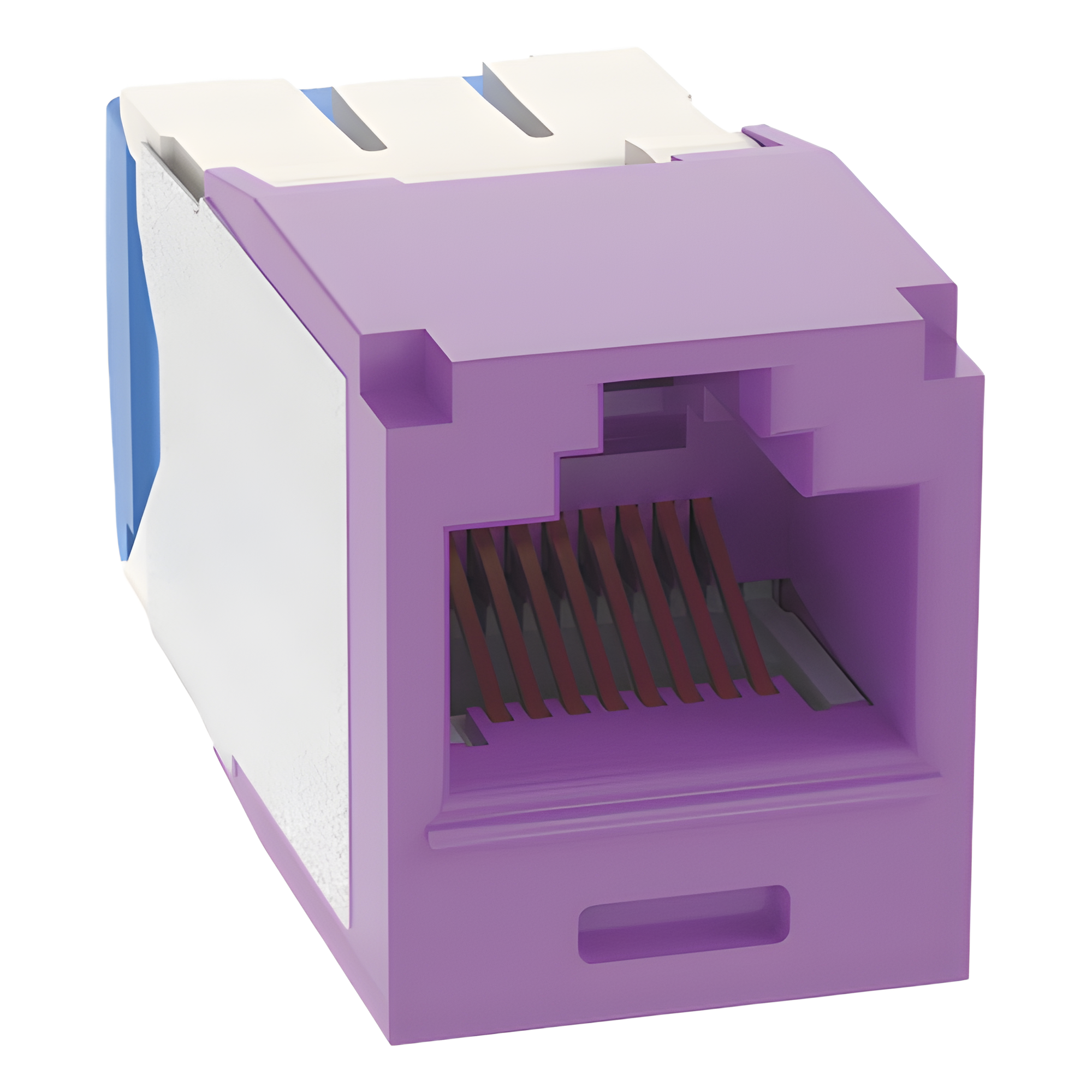 Conector Jack RJ45 Estilo TG, Mini-Com, Categoría 6A, de 8 Posiciones y 8 Cables, Color Violeta — PANDUIT · SKU CJ6X88TGVL
