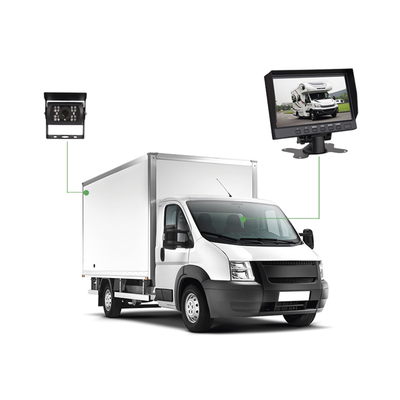 Sistema de Cámara de Reversa Alámbrico / Monitor LCD 7 Pulgadas Full HD / Cámara IR CMOS 18 LEDs / Ángulo de Visión 120° / IP69K / 12/24 VCC / Cable 20 m (65.6 ft)