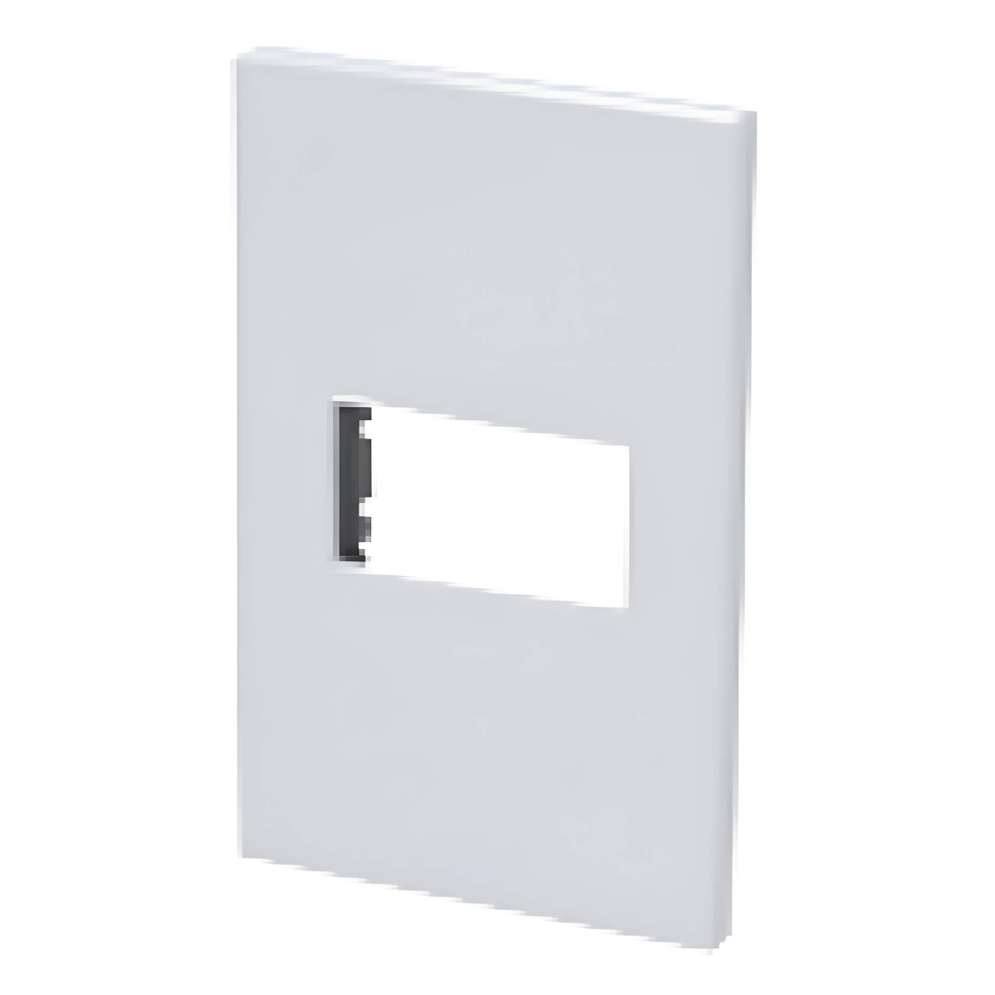 Placa de policarbonato con base de acero para 1 módulo 1/3 color blanco. — SURTEK · SKU SYS-P600B