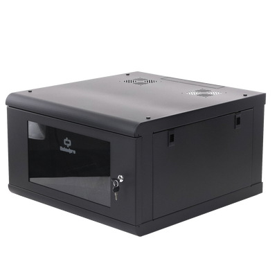 Gabinete de Pared con Puerta de Cristal Templado, 635 mm de Profundidad, 6U Rack de 19 in, Acero Reforzado