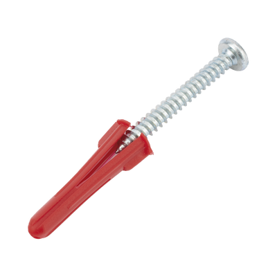 Taquete de 1/4 plástico paquete de 100 piezas para fijar objetos con tornillo en muros y techos de concreto o superficies sólidas, compatible con tornillo TH10X de 10 x 1 1/2" (1103-03100) 