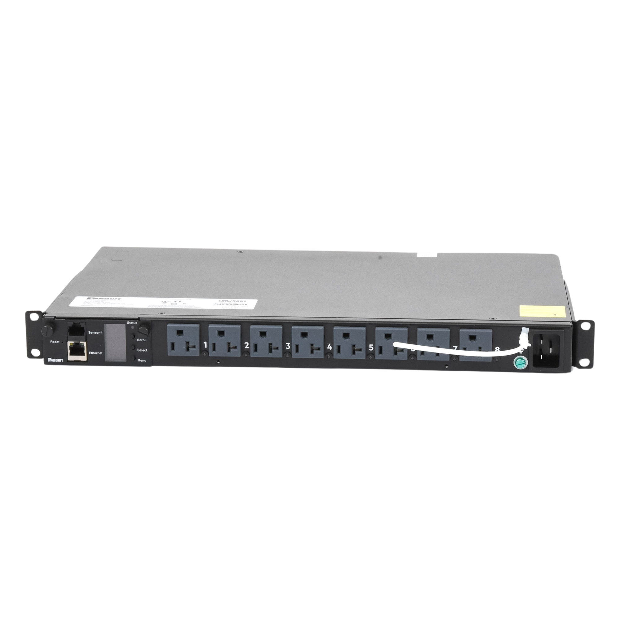 PDU Monitoreable por Toma / 8 Salidas NEMA 5-20R / Control Individual y por Grupo / 120 Vca / 15 A / 1UR Horizontal 19 in