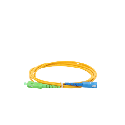 Jumper de Fibra Óptica Monomodo SC/APC-SC/UPC Simplex de 2 Metros (6.56 Pies), 3mm