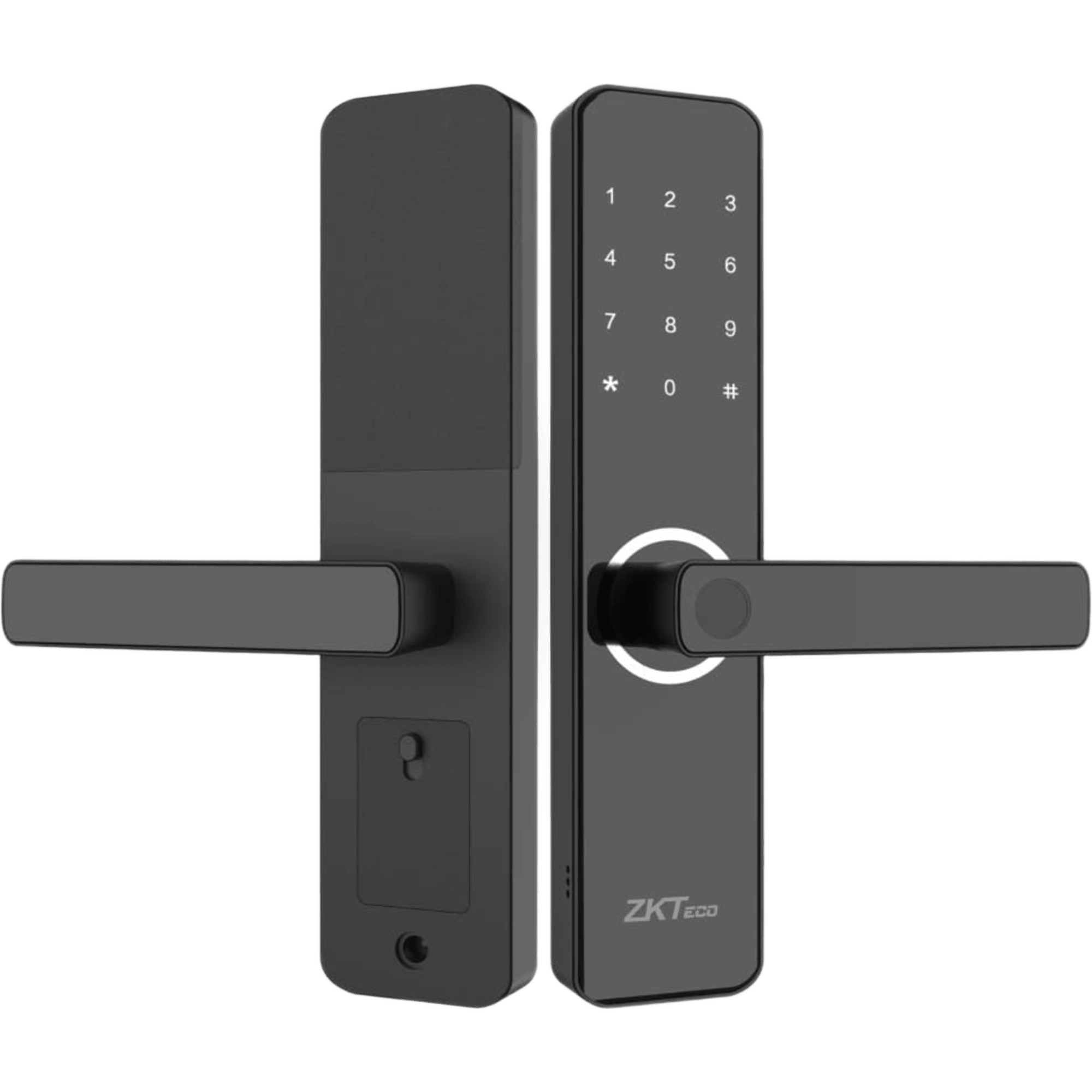 Cerradura Inteligente / Huella Digital y Wi-Fi / Mortise Europeo DIN / 300 Usuarios / App ZSmart / Carga Emergencia Micro-USB