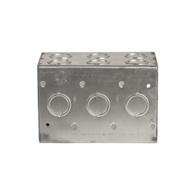 Caja Multigang de 3 Gangs/ Profundidad de 3-1/2 Pulgadas (8.89 cm)/ 19 Entradas de 1/2 - 3/4 Pulgadas (1.27 - 1.91 cm)