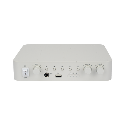 Amplificador | Bluetooth | 2 Canales con Control de volumen Independiente | 30 W por Canal | Salida 4-8 Ω x 2 | 100V COM x 2 | Una Zona | Música Ambiental
