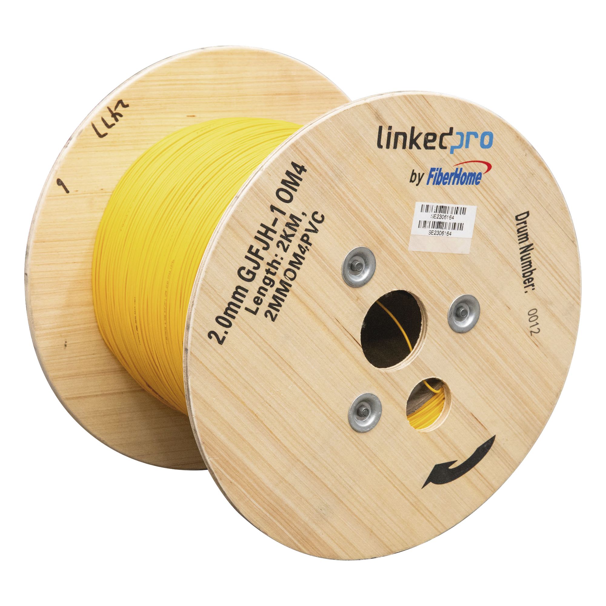 Fibra Óptica Multimodo OM4, 2 mm, Simplex, Tight Buffer, 900 micras, Color Amarillo, Precio Por Metro, (Hasta 2000 Metros en un Solo Tramo de Cable) — LINKEDPRO BY EPCOM · SKU 2MMOM4PVC