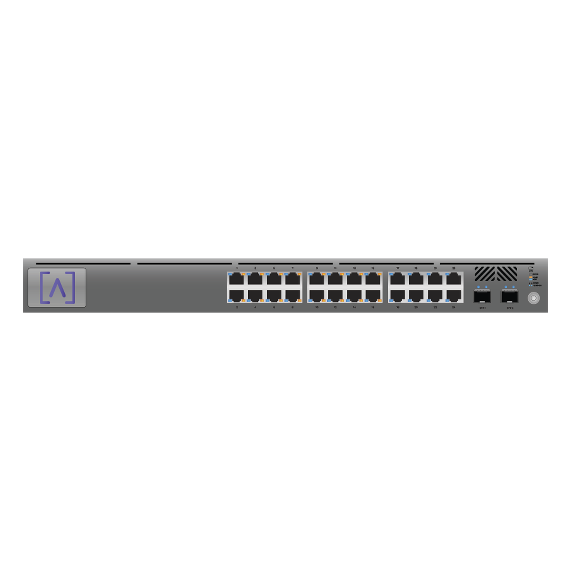 Switch Gigabit PoE+ Administrable / 24 puertos 10/100/1000 Mbps (16 de ellos POE+) + 2 Puertos SFP Uplink / Hasta 240W / Alta LabsCloud. — ALTA LABS · SKU S24-POE