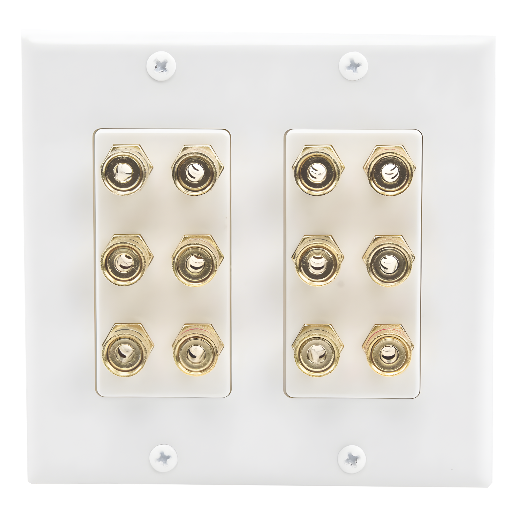 Placa de Pared | Postes de Unión Tipo Banana | Conexión para 6 Altavoces | Fácil Instalación | Conectores Chapados en Oro — EPCOM PROAUDIO · SKU EP-WP6S