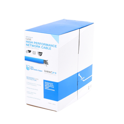 Bobina de Cable de 305 Metros (1000 Pies) Cat6, CM, 24 AWG, Alto Rendimiento, ETL, UL, Color Azul, Super Flexible, para Aplicaciones de Videovigilancia, Video HD, y Redes de Datos. Uso Interior