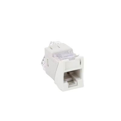 Jack Ultramax Cat6, UTP, Montaje Híbrido en Placa de Pared (Plano y Angulado), Color Blanco, Punch Down