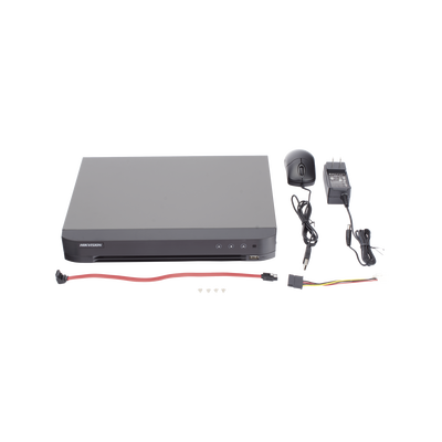 [Audio Bidireccional] DVR 4 Canales TurboHD + 1 Canal IP / 2 Megapixel (1080p) Lite / Acusense Lite (Evita Falsas Alarmas) / Audio por Coaxitron / 1 Bahia de Disco Duro / H.265+ / Salida de Vídeo Full HD