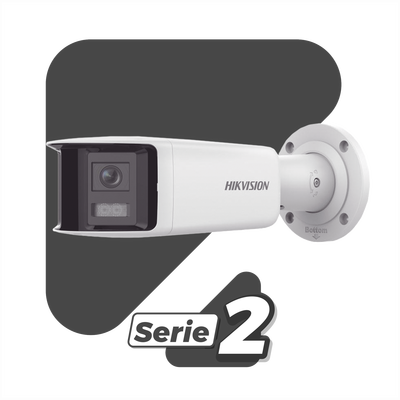 [FlexVu] [PROTECCIÓN ACTIVA] Bala IP 4 Megapixel / 2 Lentes de Lente 2.8 mm (Imagen Panorámica 180°) / 40 mts IR / Exterior IP67 / Luz Intermitente y Alerta de Audio / Audio Bidireccional / ACUSENSE / WDR 120 dB / Micro SD