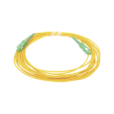 Jumper de Fibra Óptica Monomodo SC/APC - SC/APC Simplex, Color Amarillo, 5 Metros (16.40 Pies)