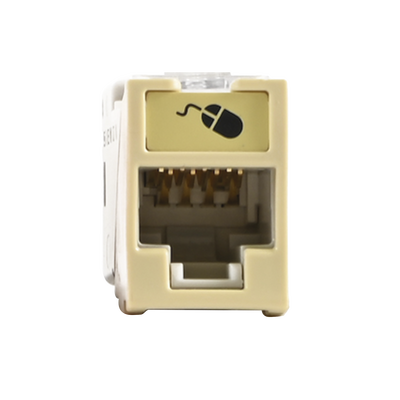 Jack Ultramax Cat6A, UTP, Montaje Híbrido en Placa de Pared (Plano y Angulado), Color Marfil, Punch Down