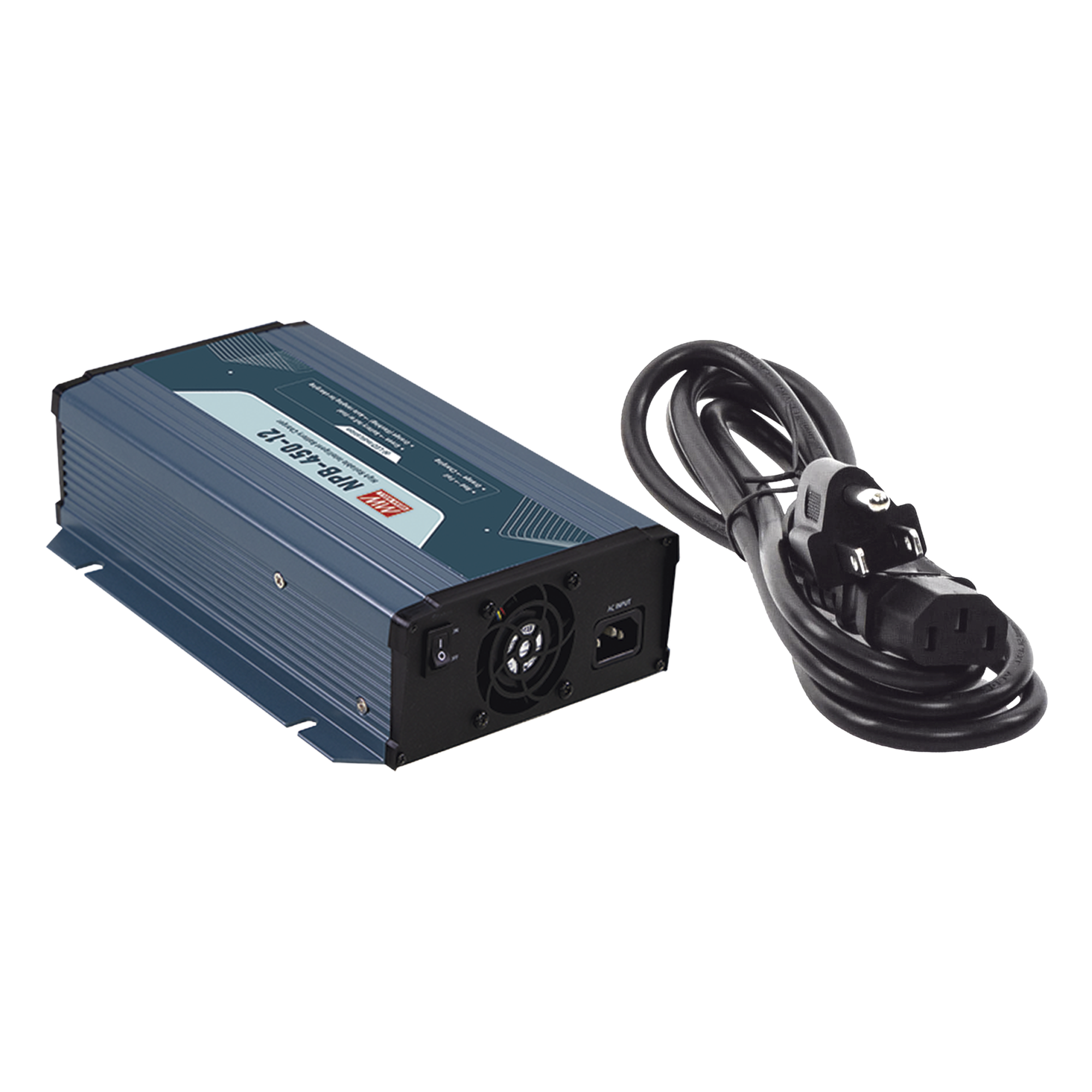 Cargador para Baterías de Plomo Ácido y Litio / 25A / 12V / Bancos de 90 a 300 Ah / Con cable de alimentación  — MEANWELL · SKU NPB45012/K