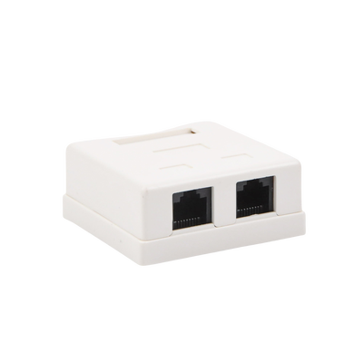 Caja de Pared con 2 Puertos, Incluye 2 Jacks UTP Cat5e Keystone