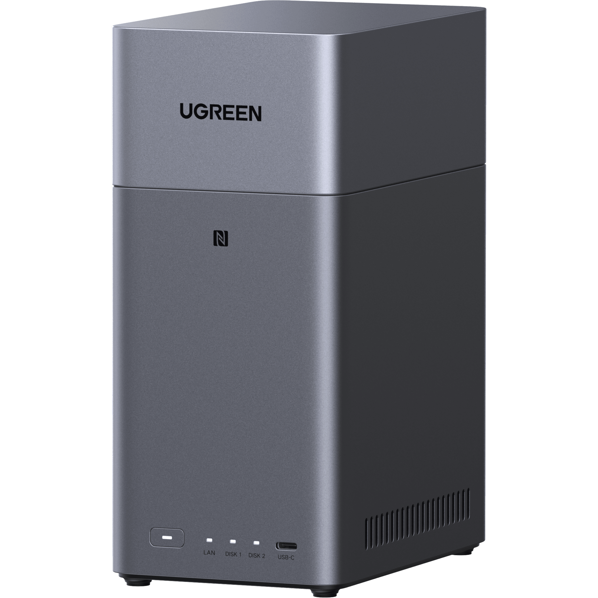 NAS UGREEN NASync DH2300 / Procesador RK3576 / 4GB / 32GB eMMC / 2 Bahías SATA / JBOD-Basic-RAID 0-RAID 1 / Puerto HDMI 4K / 1 GbE / USB 3.2 Gen 1 Type-C / Detección NFC