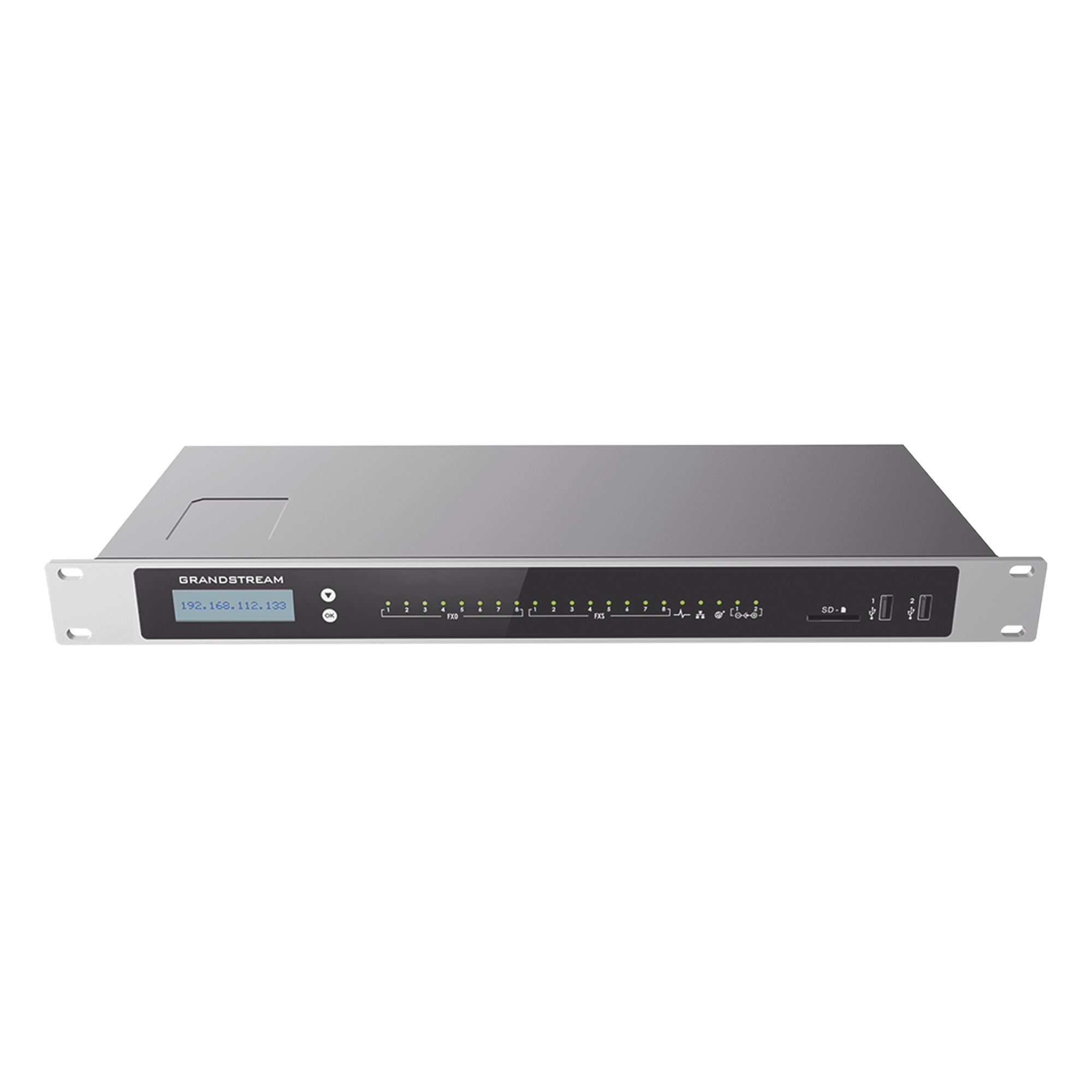 Conmutador IP-PBX / 1500 Usuarios / 200 Llamadas Simultáneas / 8 FXO / 8 FXS / Híbrido Local-Nube — GRANDSTREAM · SKU UCM6308A