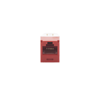 Conector Jack RJ45 Estilo TG, Mini-Com, Categoría 6, de 8 Posiciones y 8 Cables, Color Rojo