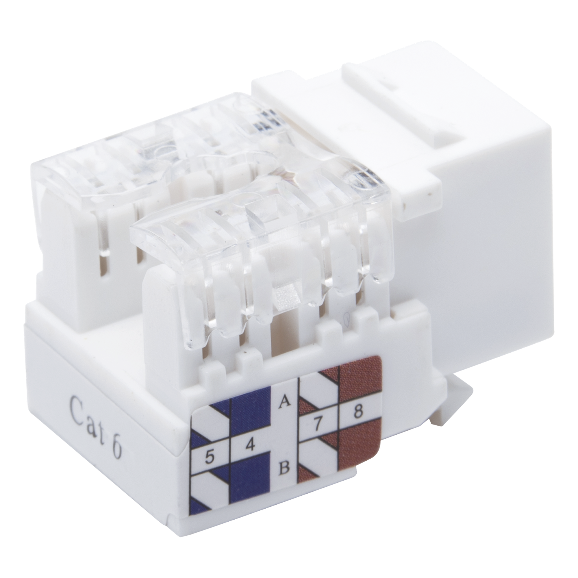 Módulo Jack Keystone Cat6 con Terminación 110 (Punchdown) para Faceplate - Color Blanco