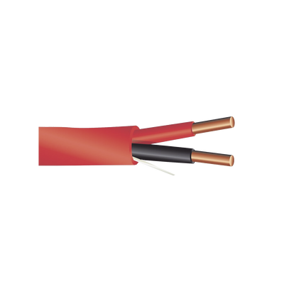 Alambre de Alarma contra Incendios - Bobina de 305 Metros (1000 Pies): 2 x 14 AWG, Rojo, Tipo FPLR, (UL) FT4, Ideal para Sistemas de Detección y Evacuación de Incendios