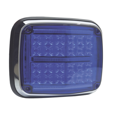 Luz de advertencia de 8 X 6", Color Azul, SAE, IP67, Ideal para Ambulancias