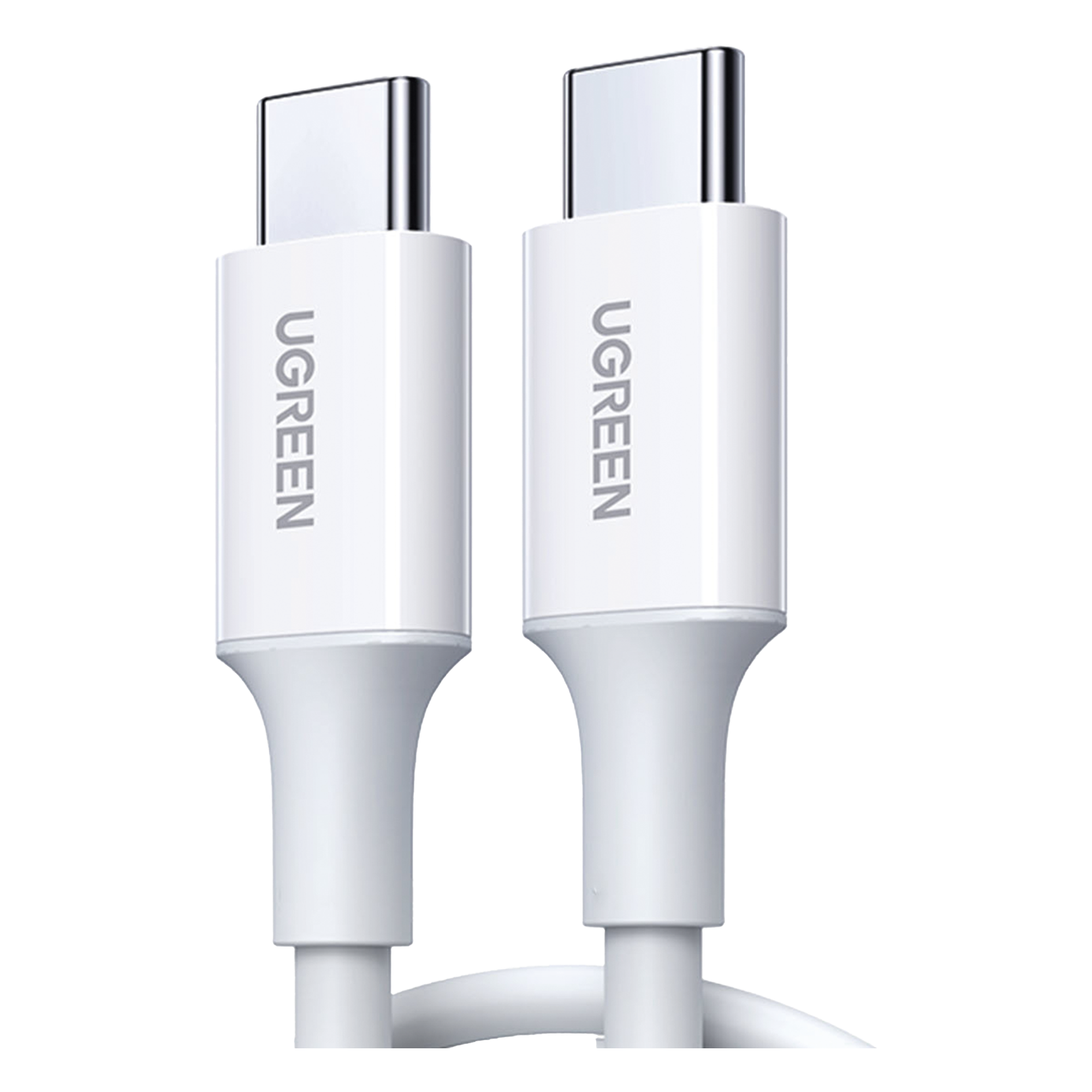 Cable USB-C a USB-C | 1 Metro | Carga Rápida de hasta 60W | Transferencia de datos de 480 Mbps | PD3.0 | QC 4.0/3.0/2.0 | FPC | AFC | Duradero y Flexible| Caja ABS | Cubierta de TPE | Color Blanco. — UGREEN · SKU 60518